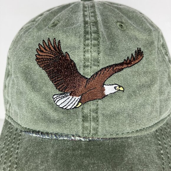 Green Embroidered Eagle Adjustable ECO Hat Cap New - Picture 2 of 11